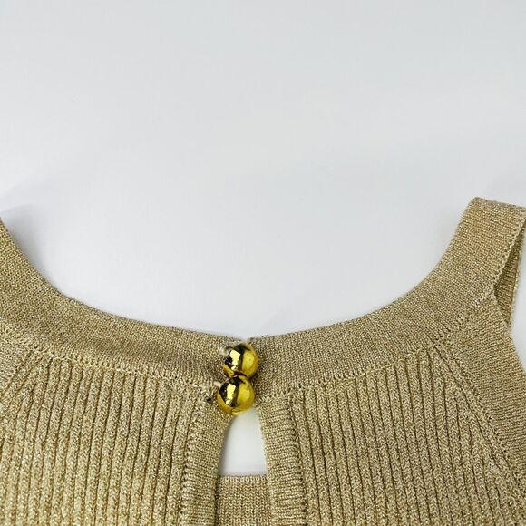 INC Gold Shimmer Tank Top Large Gold Sparkle Sheen Going Out Tank Top Large INC - Picture 11 of 15